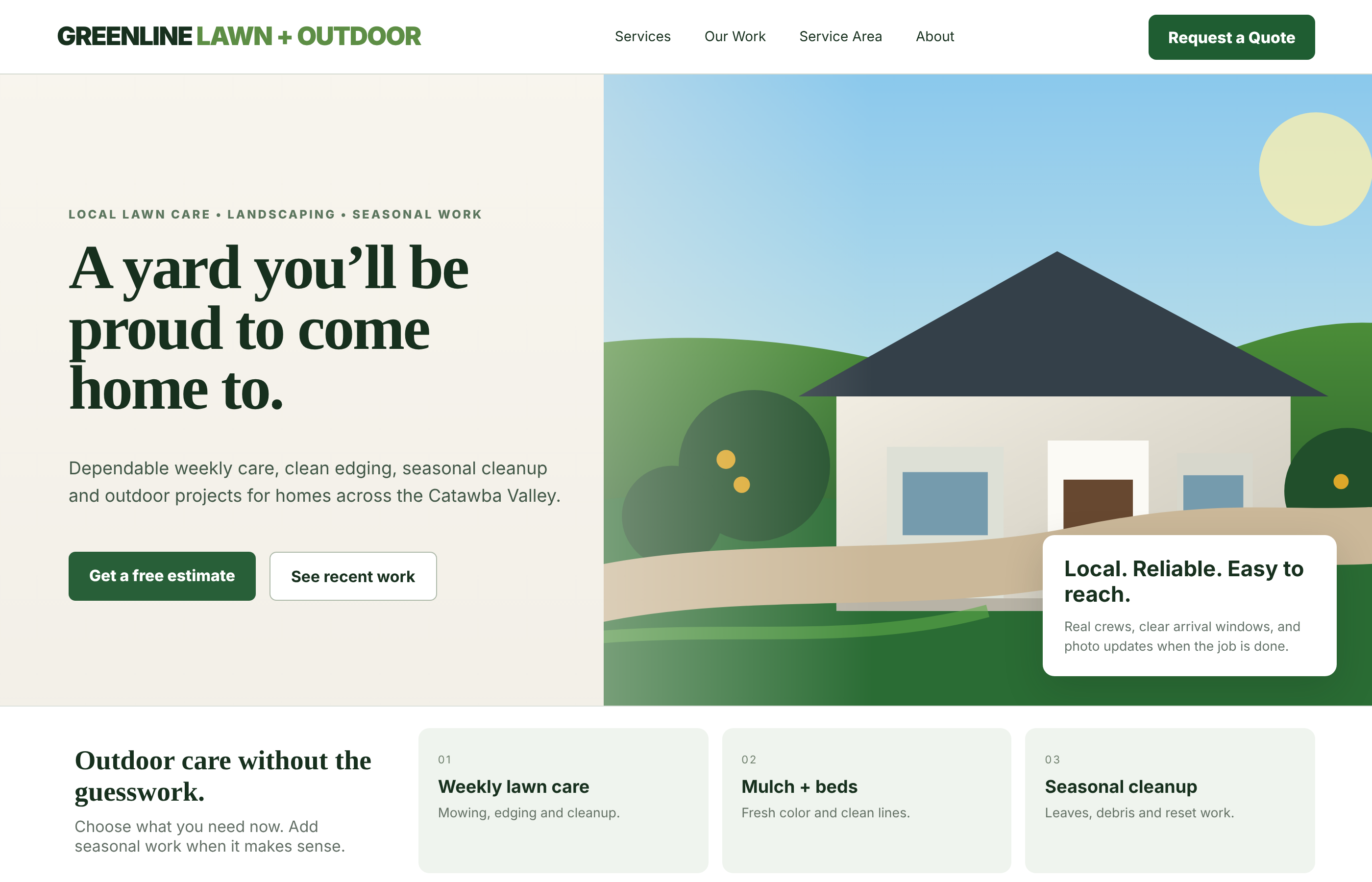 Greenline Lawn + Outdoor sample website concept
